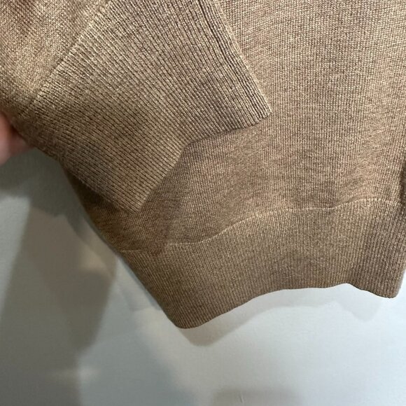 Banana Republic Forever V Neck Sweater Womens Large Silk Cashmere Tan Work - Picture 3 of 8